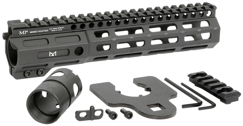 Midwest Industries MINF925 Night Fighter 9.25-Inch M-LOK Black Anodized Aluminum Handguard Includes Barrel Nut & 5-Slot Rail