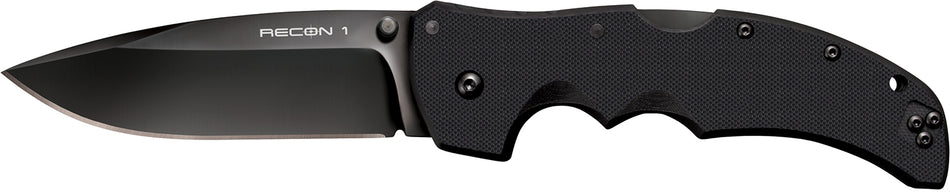 Cold Steel Recon 1 CS27BS 4" Folding Plain DLC Coated S35VN Blade Black G10 Handle Tri-Ad Lock Pocket Clip