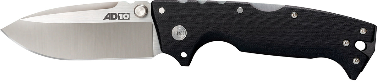 Cold Steel AD-10 CS28DD 4" Folding Plain S35VN SS Blade Black G10 Handle Dual Pocket Clips Tri-Ad Lock