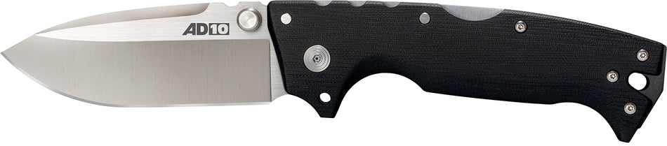 Cold Steel AD-10 CS28DD 4" Folding Plain S35VN SS Blade Black G10 Handle Dual Pocket Clips Tri-Ad Lock