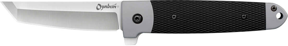 Cold Steel Oyabun Folding Knife 3.50" Plain 4034 SS Blade Black Griv-Ex GRN w/TPR Inlay Handle