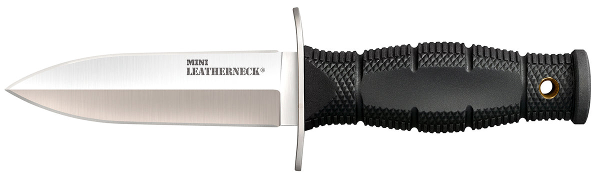 Cold Steel Mini Leatherneck Double Edge 3.50" Fixed Blade 8Cr13MoV SS Black Kray-Ex Handle w/Quillon Guard and Sheath