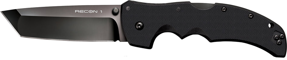 Cold Steel Recon 1 Tanto 4" Folding Knife DLC Coated American S35VN Blade Black G10 Handle Includes Pocket Clip