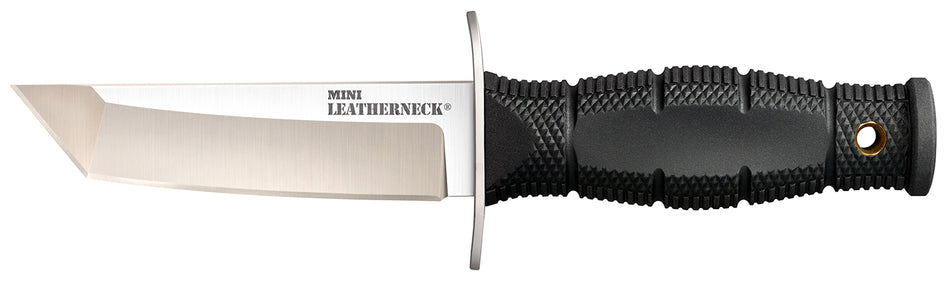 Cold Steel Mini Leatherneck Tanto 3.50" Fixed Blade Satin 8Cr13MoV Stainless Black Kray-Ex Handle w/Quillon Guard and Sheath