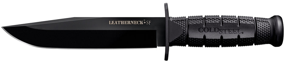 Cold Steel Leatherneck Semper-Fi 6.75" Fixed Blade Black Powder Coat D2 Tool Steel Black Griv-Ex Handle w/Double Quillon and Sheath
