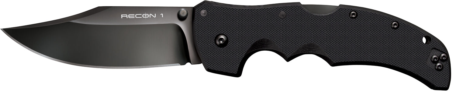 Cold Steel Recon 1 Clip Point 4" Folding Knife DLC Coated American S35VN Blade Black G10 Handle Includes Clip
