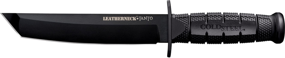Cold Steel CS-39LSFCT Leatherneck Tanto 7" Fixed Plain German D2 Steel Blade Black Checkered Griv-Ex Handle w/Sheath
