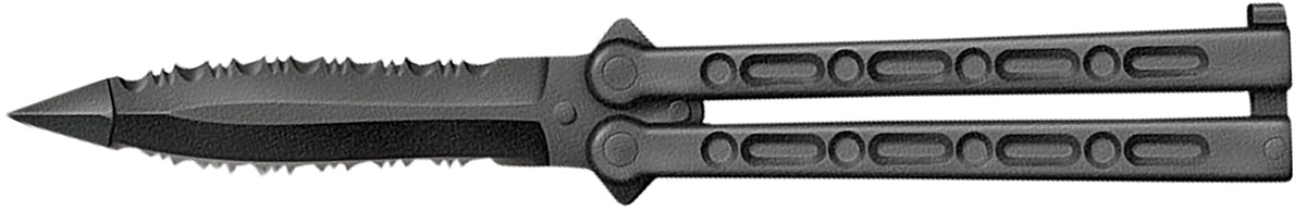 Cold Steel CS-92EAA FGX Balisong 5" Folding Part Serrated Black Griv-Ex Blade with Griv-Ex Handle