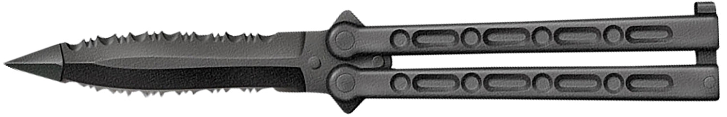 Cold Steel CS-92EAA FGX Balisong 5" Folding Part Serrated Black Griv-Ex Blade with Griv-Ex Handle