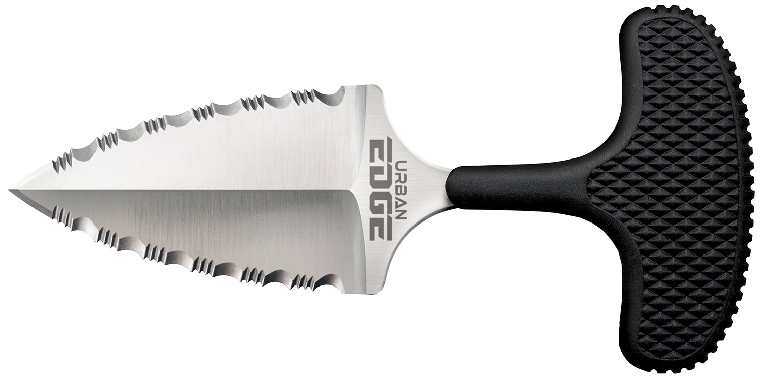 Cold Steel Urban Edge 2.50" Fixed Serrated AUS-8A Stainless Steel Blade Black Textured Kray-Ex Handle