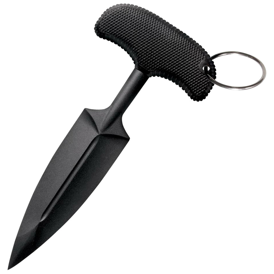 Cold Steel FGX Push Blade I 3.50" Fixed Blade Plain Black Textured Griv-Ex Kray-Ex Overmold Handle
