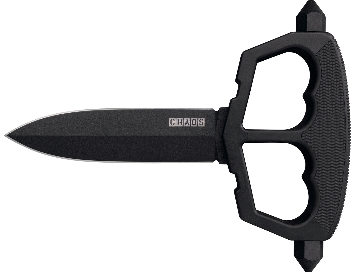 Cold Steel Chaos Push Knife 5" Fixed Plain Black Matte SK-5 Steel Blade D-Guard Griv-Ex Kray-Ex Handle Belt Loop Sheath