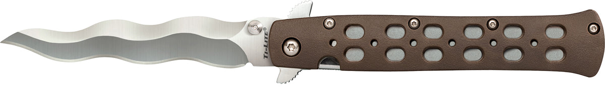 Cold Steel Ti-Lite 4" Folding Kris Blade AUS-10A Stainless Steel FDE Griv-Ex Handle w/ Pocket Clip
