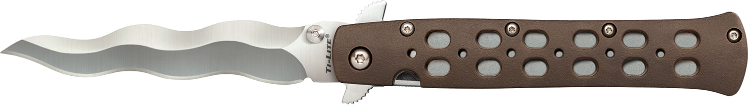 Cold Steel Ti-Lite 4" Folding Kris Blade AUS-10A Stainless Steel FDE Griv-Ex Handle w/ Pocket Clip