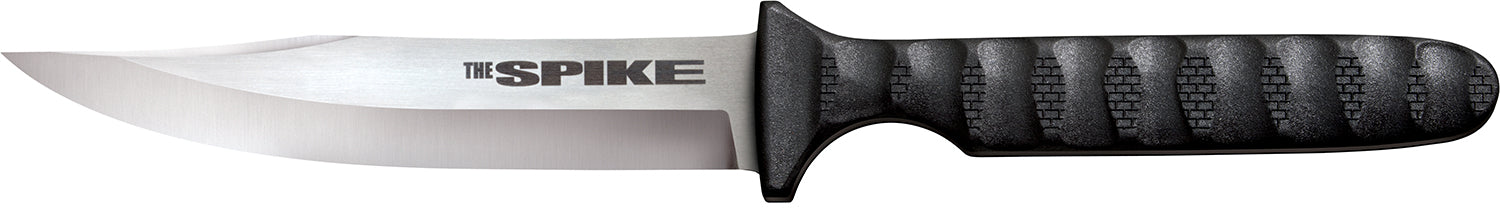 Cold Steel Spike Bowie 4" Fixed Plain 4116 Stainless Steel Blade Black Scalloped Griv-Ex Handle Includes Secure-Ex Sheath