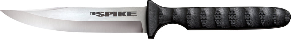 Cold Steel Spike Bowie 4" Fixed Plain 4116 Stainless Steel Blade Black Scalloped Griv-Ex Handle Includes Secure-Ex Sheath