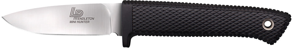 Cold Steel Pendleton Mini Hunter 3" Fixed Blade Plain Stonewashed AUS-10A Stainless Steel Black Textured Kray-Ex Handle