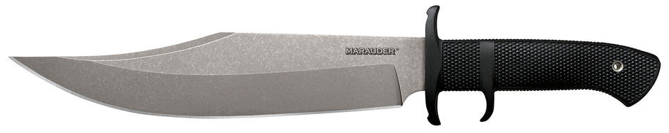 Cold Steel CS39LSWBA Marauder Fixed 9" Plain Bowie Stone Washed AUS-8A SS Blade with Black Kray-Ex Handle Includes Sheath