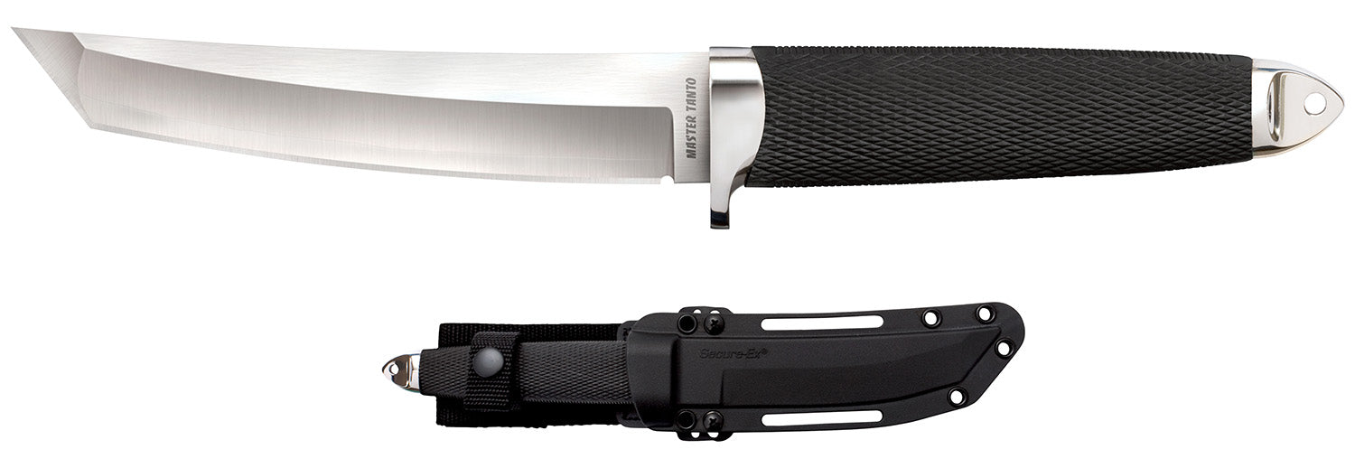 Cold Steel CS-35AB San Mai Master Fixed 6" Tanto Plain Satin VG-10 San Mai Steel Blade Textured Oval Kray-Ex Handle Includes Sheath