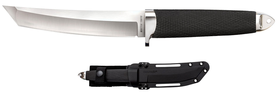 Cold Steel CS-35AB San Mai Master Fixed 6" Tanto Plain Satin VG-10 San Mai Steel Blade Textured Oval Kray-Ex Handle Includes Sheath
