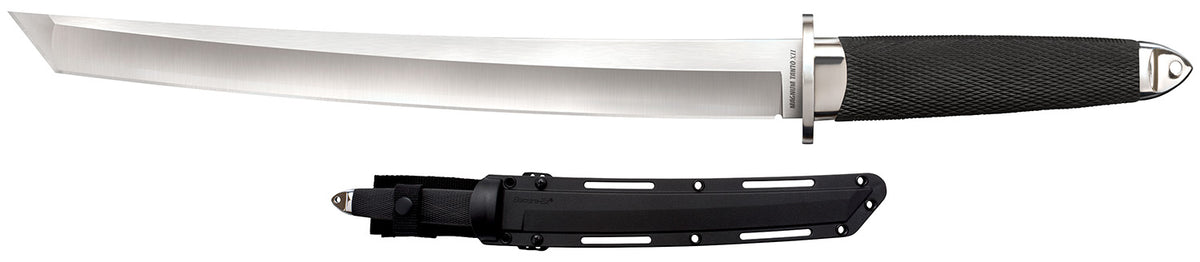 Cold Steel CS35AE Magnum Tanto XII Fixed 12" Tanto Plain Satin VG-10 San Mai Steel Blade Textured Oval Kray-Ex Handle with Sheath