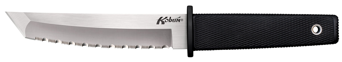 Cold Steel CS17TS Kobun Fixed 5.50" Tanto Serrated AUS-8A SS Blade Black Checkered Kray-Ex Handle Includes Secure-Ex Sheath