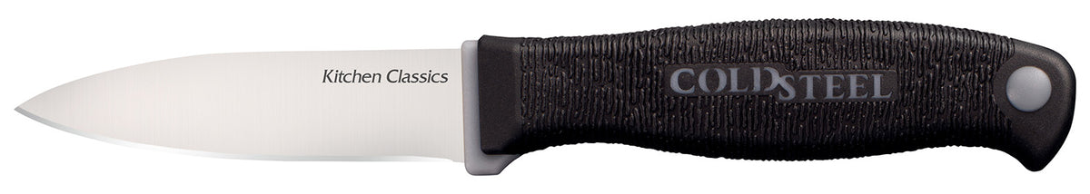 Cold Steel CS59KSPZ Kitchen Classics 3" Fixed Paring Knife Plain Cryo 4116 SS Blade 4" Black Kray-Ex Handle