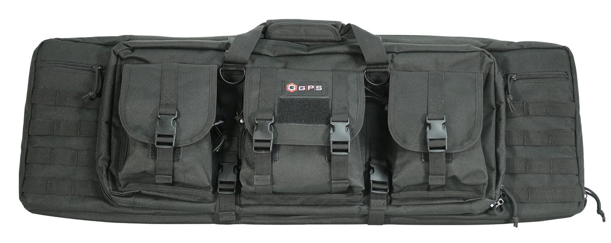 GPS Bags DRC36 36" Black Double Rifle Case 600D Polyester MOLLE Compatible with Lockable Zippers