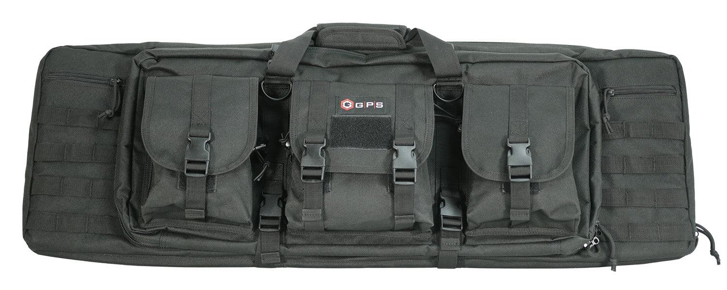 GPS Bags DRC36 36" Black Double Rifle Case 600D Polyester MOLLE Compatible with Lockable Zippers