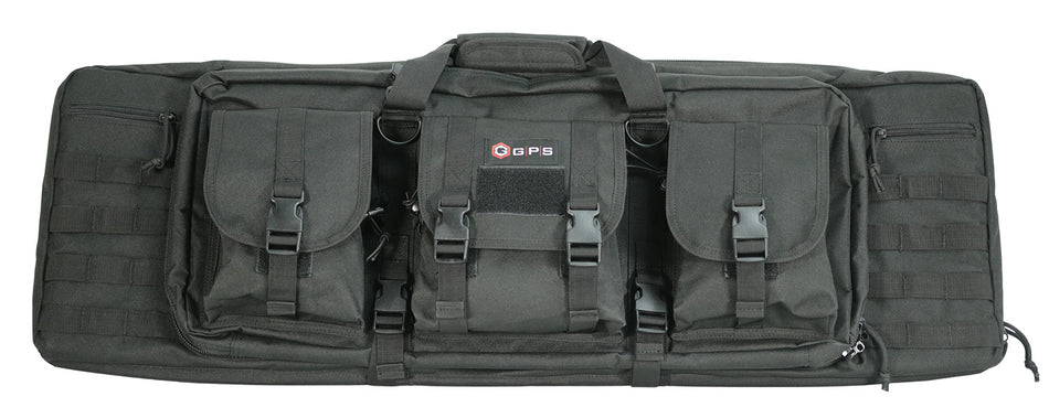 GPS Bags DRC36 36" Black Double Rifle Case 600D Polyester MOLLE Compatible with Lockable Zippers