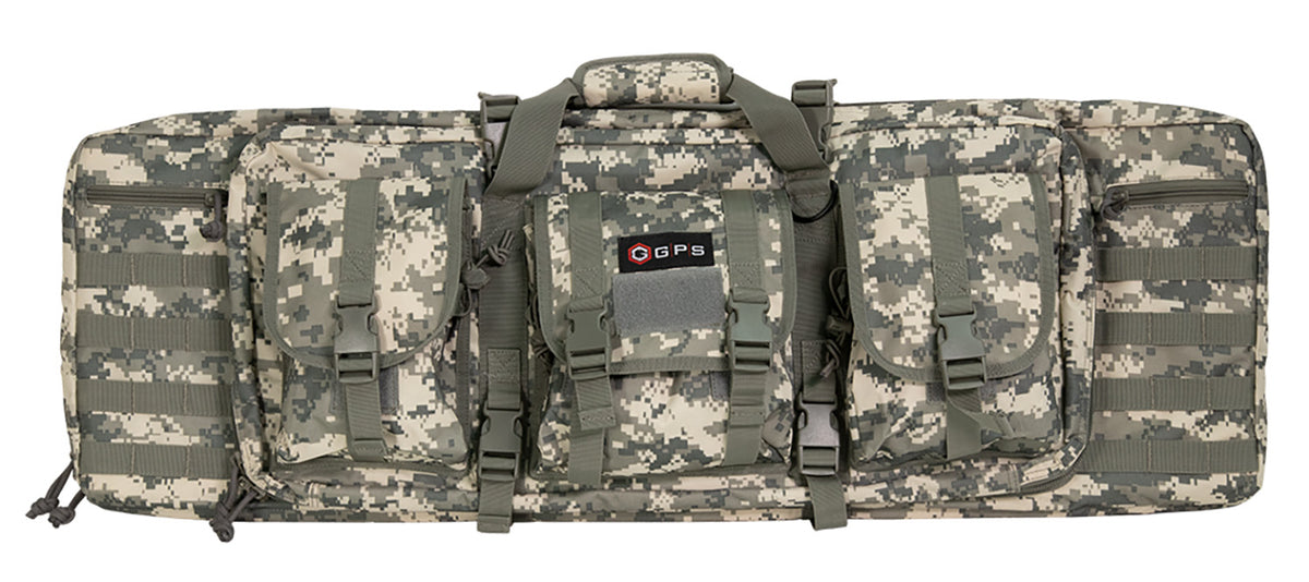 GPS Bags DRC36ACU 36" A-TACS AU Camo Double Rifle Case 600D Polyester MOLLE Webbing Lockable Zippers