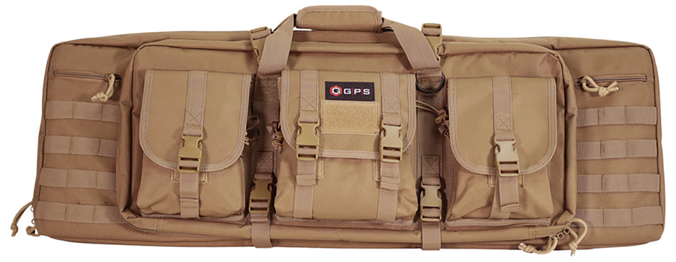 GPS Bags DRC36FDE 36" FDE Double Rifle Case 600D Polyester MOLLE Webbing and Lockable Zippers