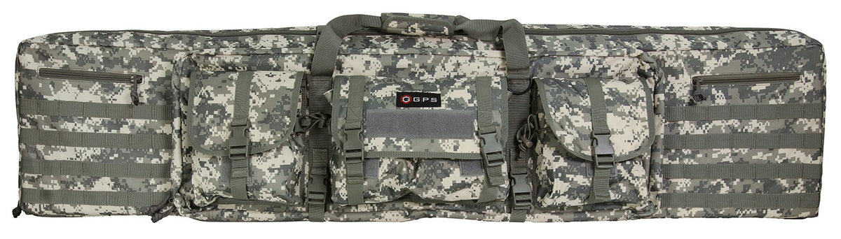 GPS Bags DRC55ACU A-TACS AU 55" Double Rifle Case 600D Polyester MOLLE Compatible with Lockable Zippers