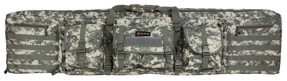 GPS Bags DRC55ACU A-TACS AU 55" Double Rifle Case 600D Polyester MOLLE Compatible with Lockable Zippers