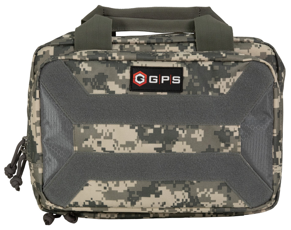 GPS Bags PC15ACU Gray Digital Camo Pistol Case 600D Polyester for 1 Handgun with Mag Slots