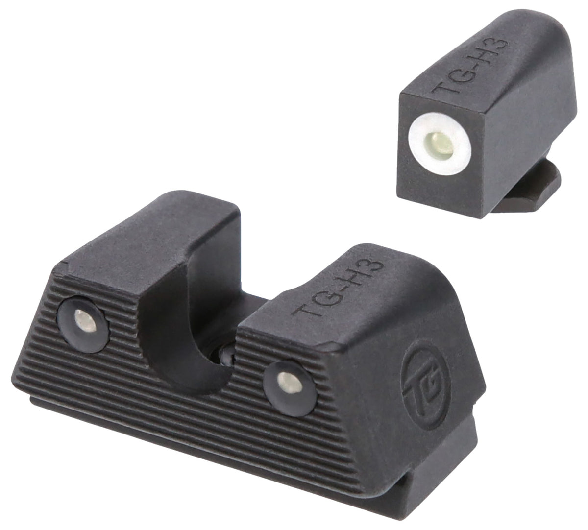 TruGlo Tritium-X Steel Nitride Sight Set White Outline Front Green Rear Glock 42/43/43X/48