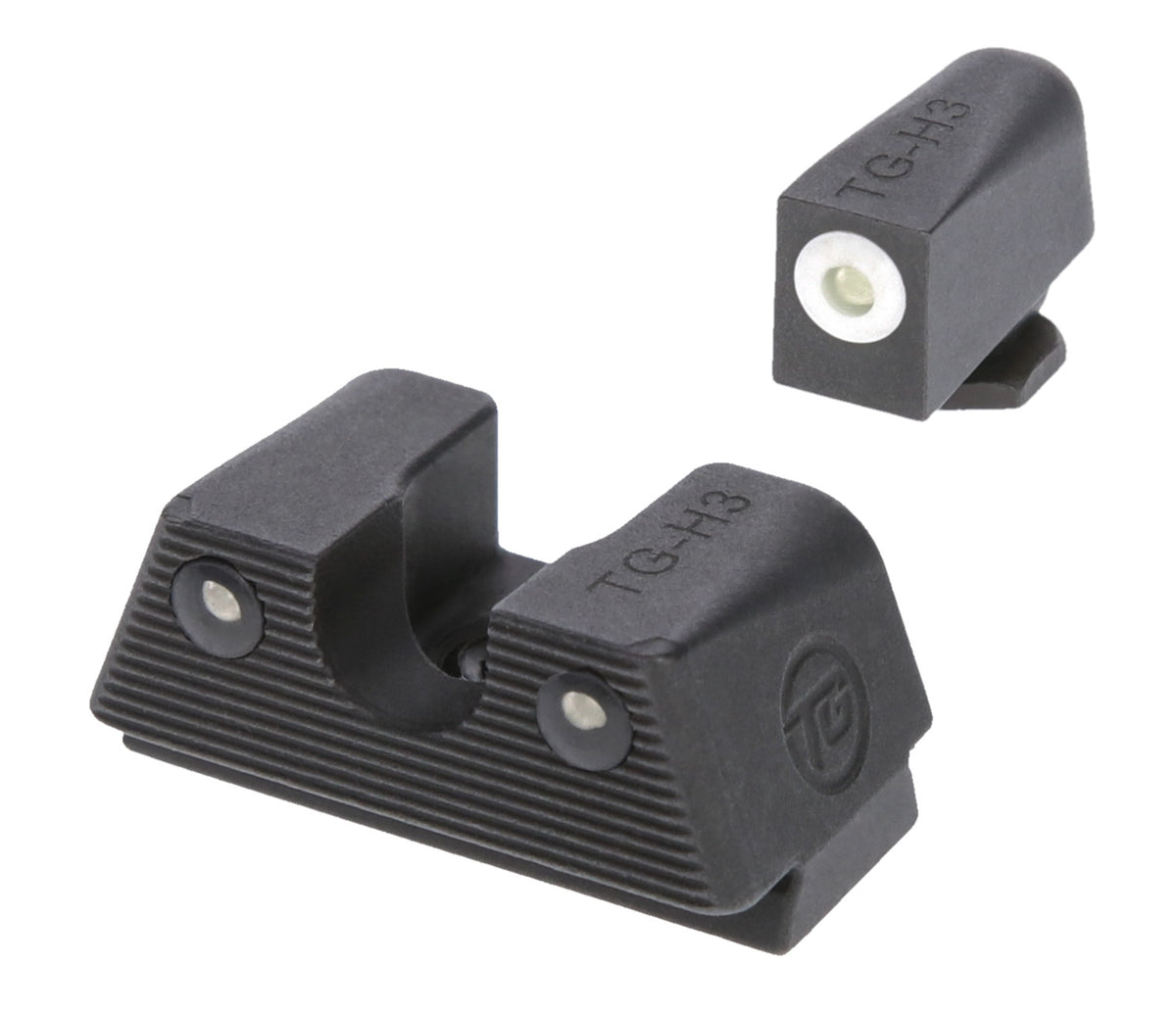 TruGlo Tritium-X Night Sight Set White Outline Front Green Rear Glock 17 19 22 23 26 27 34