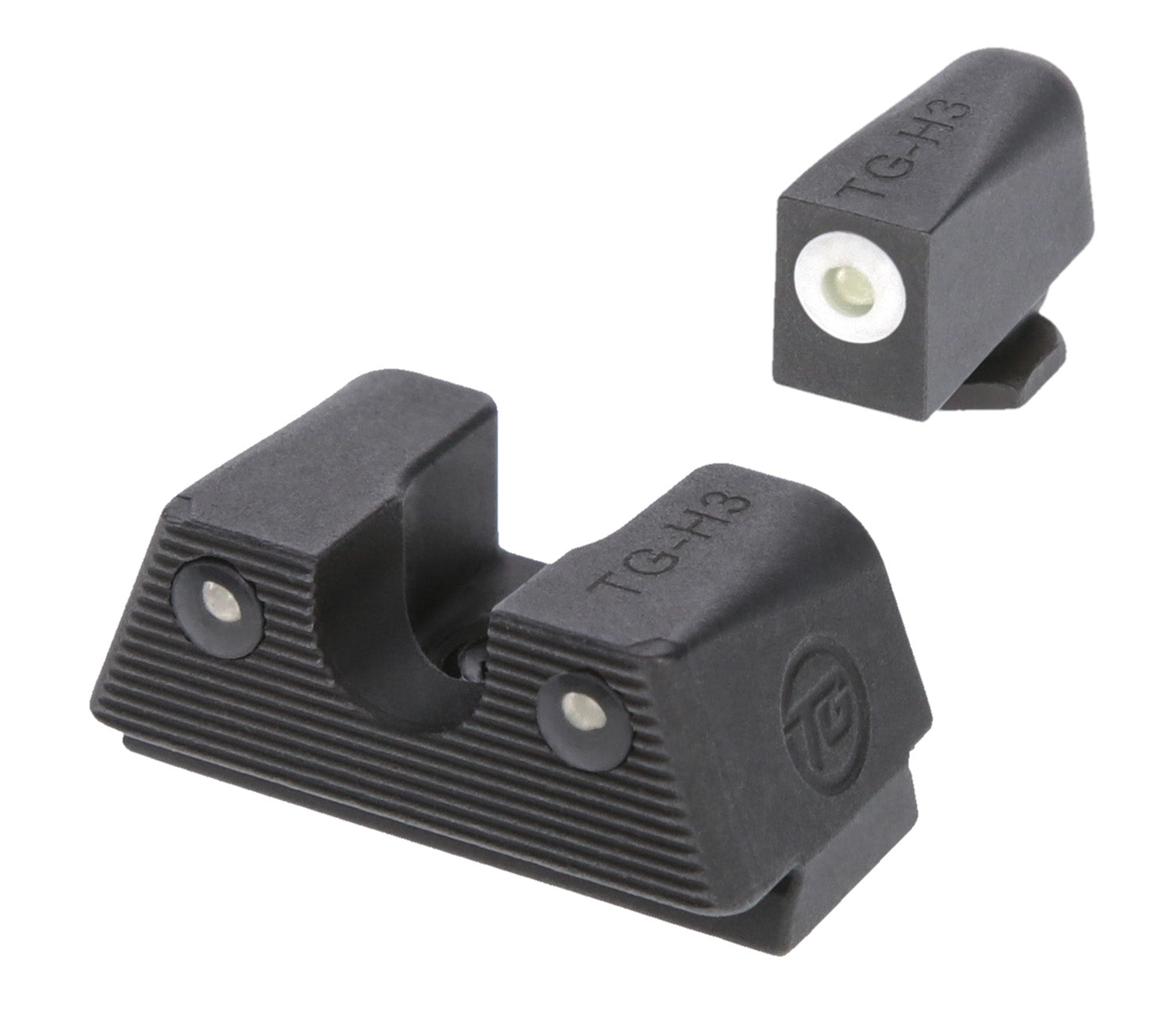 TruGlo Tritium-X Night Sight Set White Outline Front Green Rear Glock 17 19 22 23 26 27 34