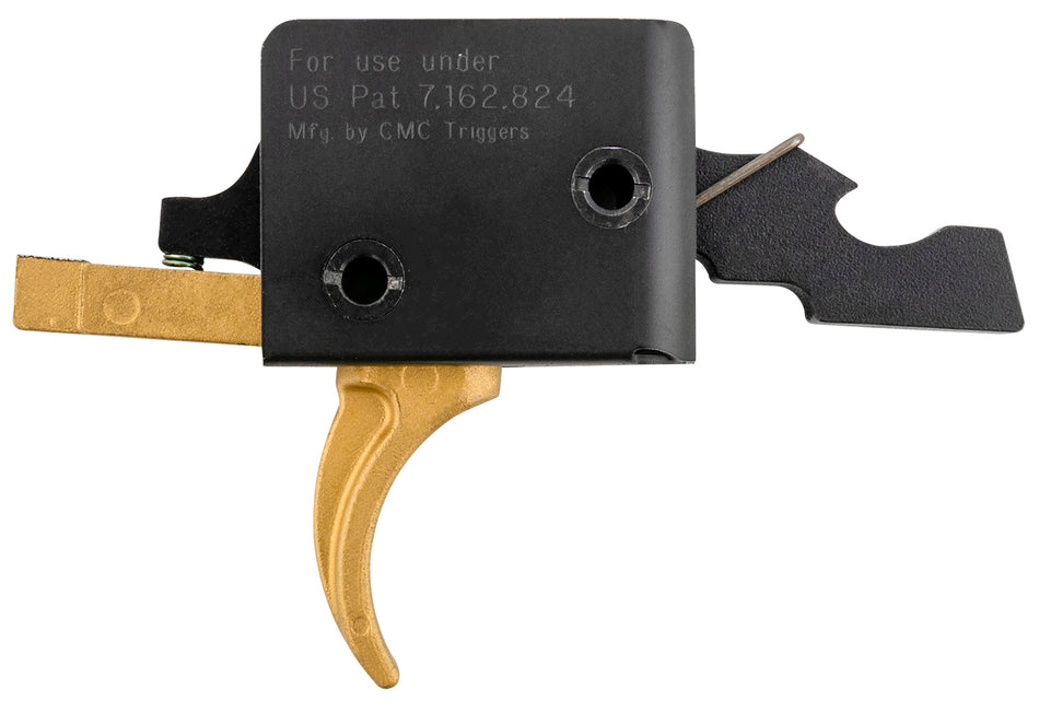 CMC Triggers AR-15 91501GF Drop-In Gold Finger Curved Single-Stage Trigger 3-3.5 lb Gold