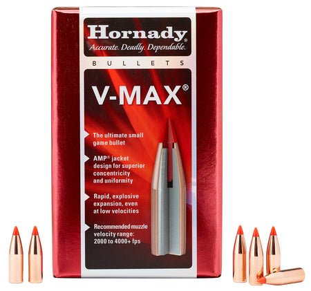 Hornady V-Max .243 65 Grain Flat Trajectory Varmint Bullets 100/Box