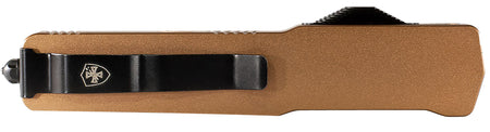 Templar MAAB321 Premium Lightweight Slim OTF Drop Point Plain Powdered D2 Blade 4.93" Bronze Anodized Aluminum Handle w/ Pocket Clip