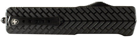Templar LAHBG52 Premium Lightweight Large 3.55" OTF Tanto Part Serrated D2 Blade, 5.25" Black Herringbone 6061-T6 Aluminum Handle w/ Pocket Clip