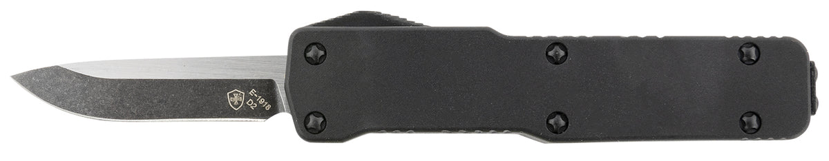 Templar Knife CABR321 Premium Lightweight Micro OTF 1.85" Drop Point Black Oxide D2 Blade, 3.50" Black Aluminum Handle