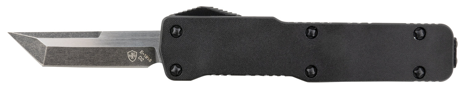 Templar CABR221 Premium Lightweight Micro 1.85" OTF Tanto Plain D2 Blade, 3.50" Black 6061-T6 Aluminum Handle California Legal