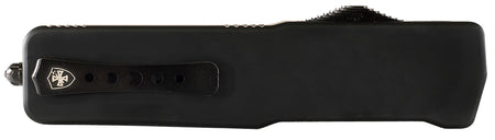 Templar LZBR321 Premium Weighted Large 3.55" OTF Drop Point Plain Powdered D2 Blade, 5.25" Black Metal Alloy/Rubber Handle w/ Pocket Clip
