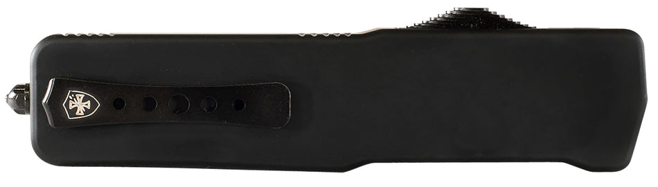 Templar Knife MZBR121 Premium Weighted Slim OTF Dagger Plain Stonewashed D2 Blade, 4.93" Black Aluminum Rubber Handle