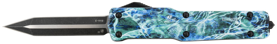 Templar Knife MZMOS121 Premium Weighted Slim OTF Dagger Stonewashed D2 Blade, 4.93" Mossy Oak Seafoam Zinc Alloy Handle