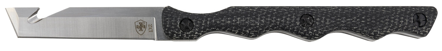 Templar Knife NTKB222 Neck Fixed Tanto 2.46-Inch D2 Steel Blade, 4.22" Black Canvas Micarta Handle, Includes Lanyard/Sheath