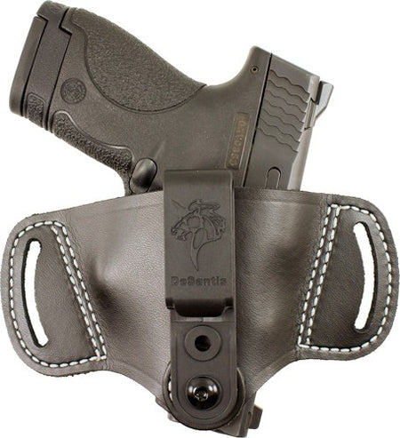 DeSantis Outback Ambidextrous IWB/OWB Leather Holster Small Autos Black