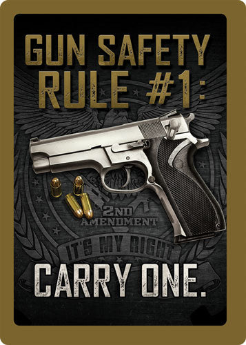 Rivers Edge 12x17 Weatherproof Tin Sign Gun Safety Rule